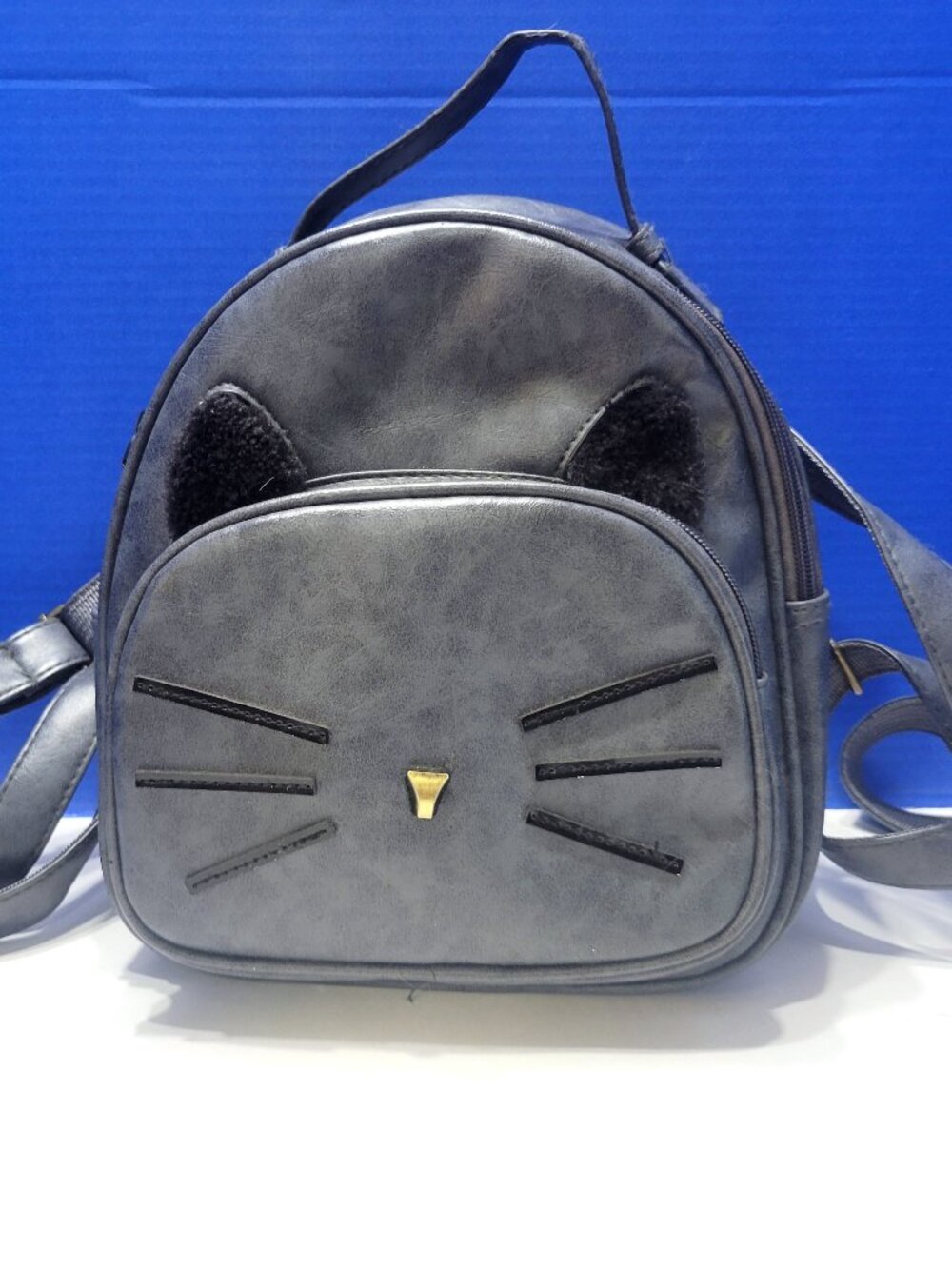 Gray Cat Mini Backpack